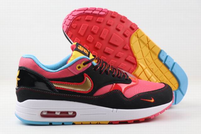 Nike Air Max 1 Black Pink Golden Blue Men's Size 40-46 Shoes-14 - Click Image to Close